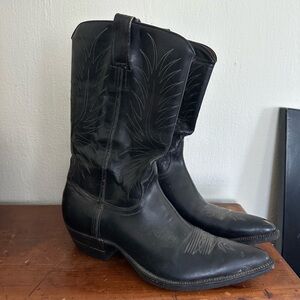 Classic Black Cowboy Boots 1950s Vintage